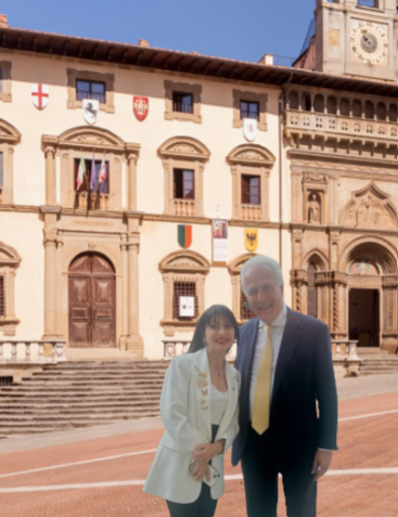 Giani e Proietti in Piazza grande Arezzo - Fotomontaggio