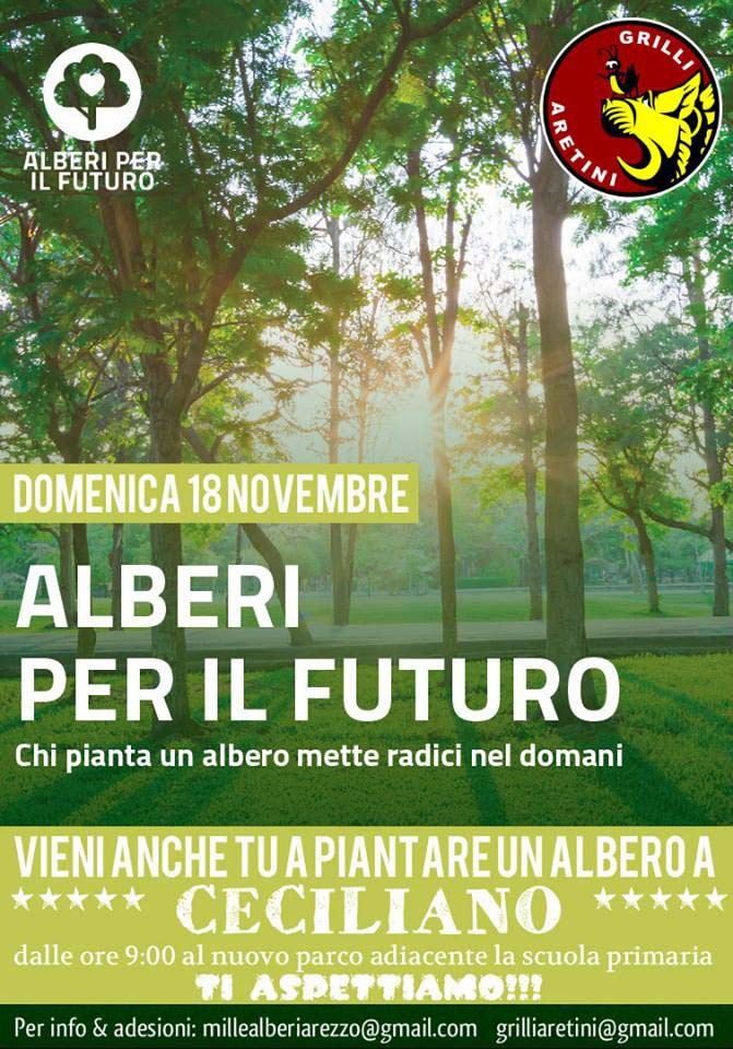 Alberi per il Futuro: domenica 18 novembre i volontari 5 stelle metteranno a dimora 10 nuovi alberi ad Arezzo