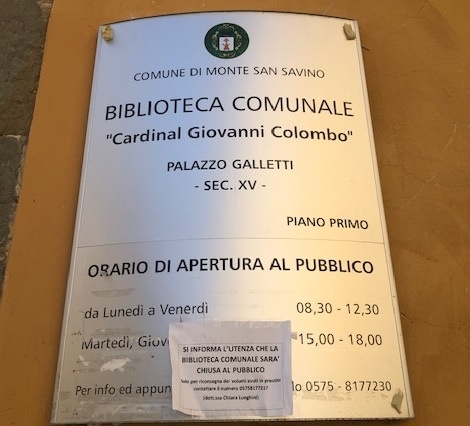 Il gruppo consiliare “Rinascimonte” interroga il sindaco sulla biblioteca comunale