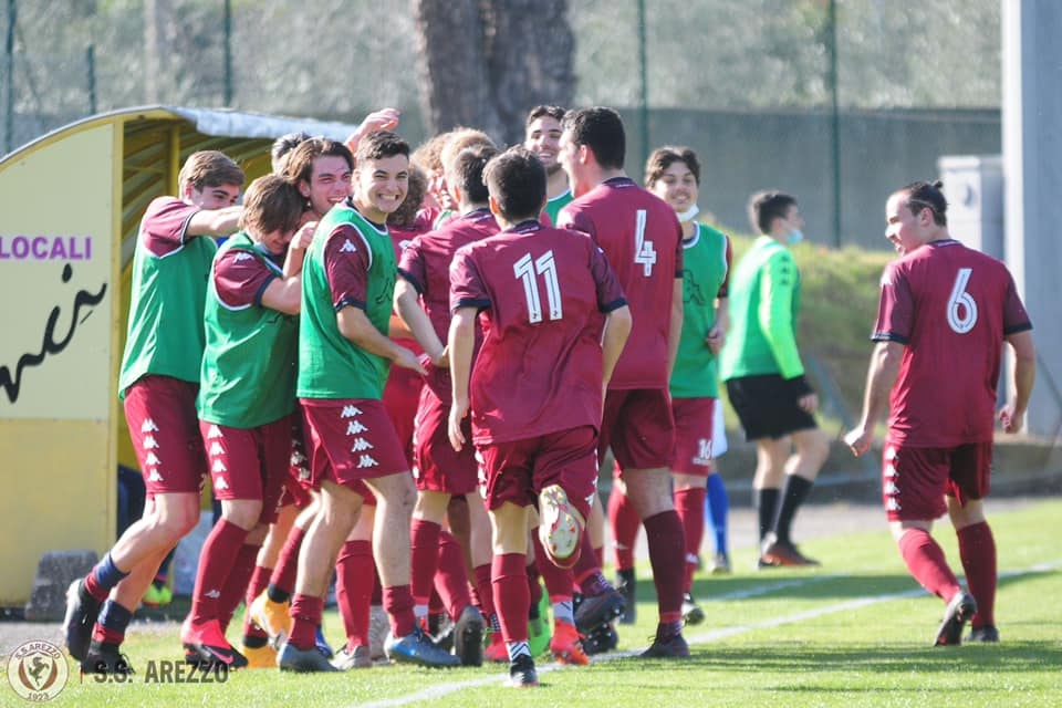 Arezzo, la Primavera 3 dilaga contro il Pontedera: al “Faralli” termina 7-2