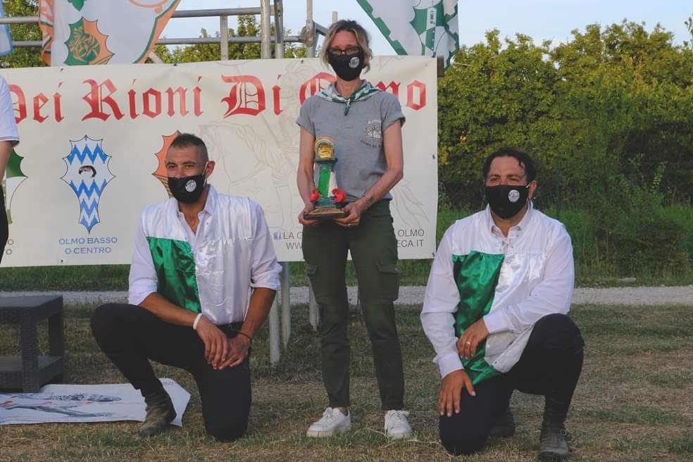 Giostra dei Rioni di Olmo, la premiazione dei cavalieri vittoriosi nel 2020