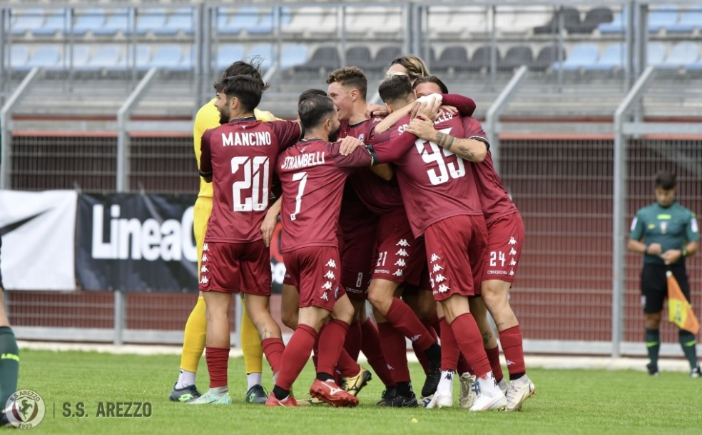 Sicurella, Marchetti e Strambelli: l’Arezzo sbanca Rieti con forza e carattere