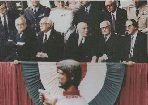 Il Presidente della Repubblica Sandro Pertini alla Giostra Straordinaria del 29 Settembre 1984 - Foto da 'Giostra biancoverde'